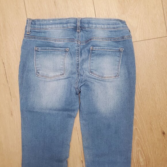 Old Navy Jeans Girls 14 Rockstar Jegging Skinny Mid Rise Ankle Distressed Faded - Picture 4 of 14